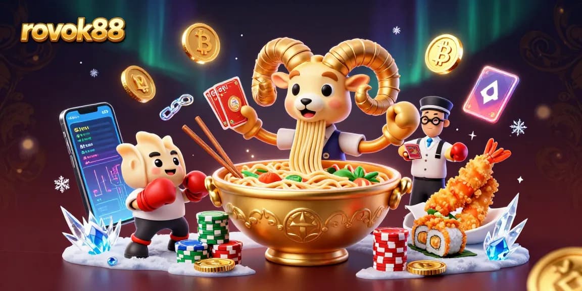 rokok88 engages players in thrilling strategies with a dynamic casino scene featuring vibrant characters