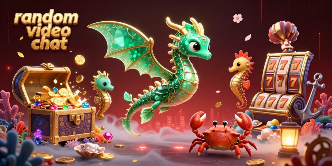 Engage in random video chat with stunning casino-themed underwater creatures and vibrant visuals.