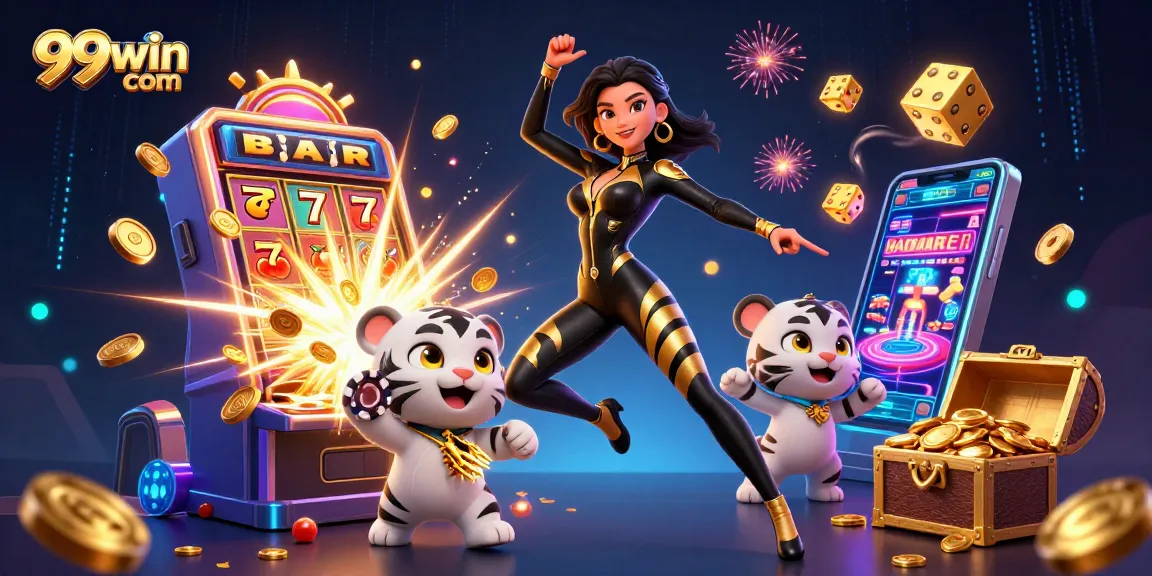 Experience the excitement of 99win com with a dynamic casino illustration, featuring engaging gaming action.