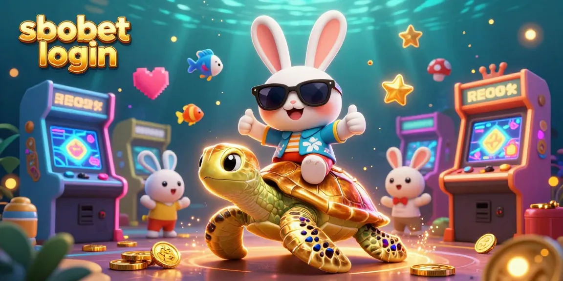 Engage with sbobet login through animated adventure featuring a lucky rabbit and golden turtle.