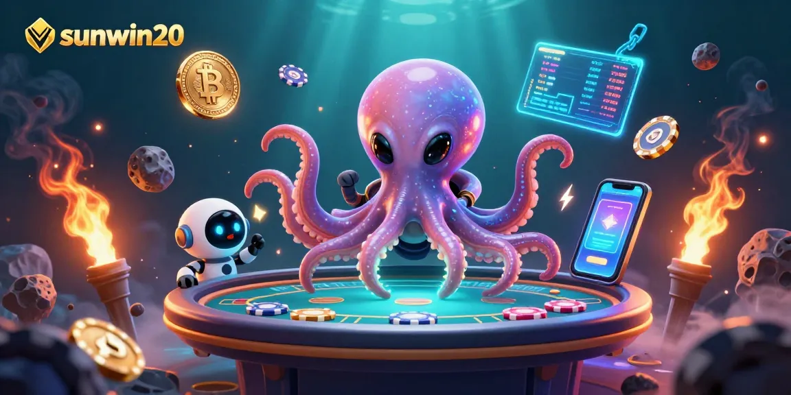 Experience the thrill of sunwin20 as an alien octopus plays poker with unique hologram effects and cryptocurrency.