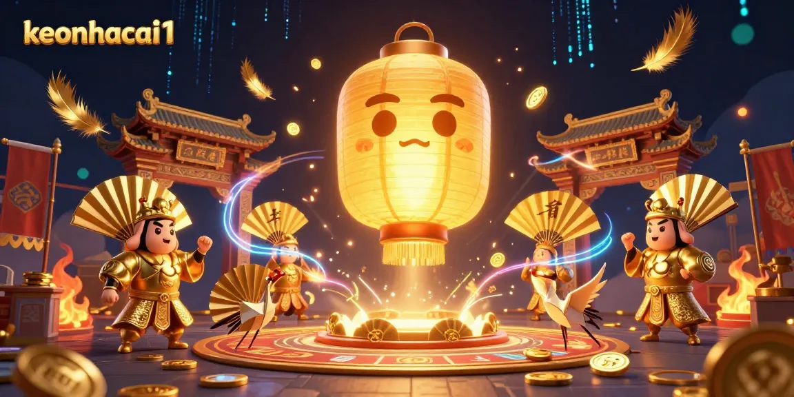 Experience thrilling gameplay at keonhacai1 with interactive golden lantern spirits illuminating a vibrant casino ambiance.