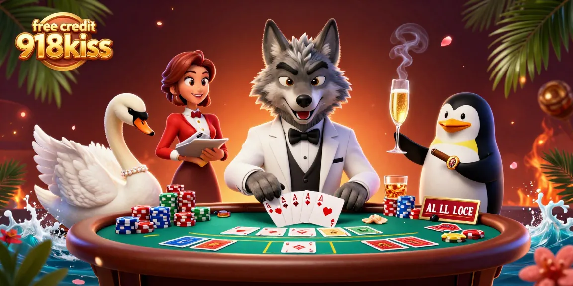 Engage with free credit 918kiss offers while enjoying a lively casino scene with unique characters and gameplay elements.
