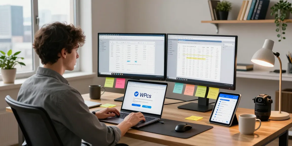 Download WPS Office on a laptop in a modern office setting