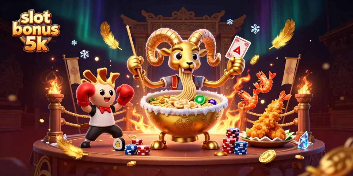 Engage with the thrilling slot bonus 5k adventure through a vibrant casino scene full of excitement.