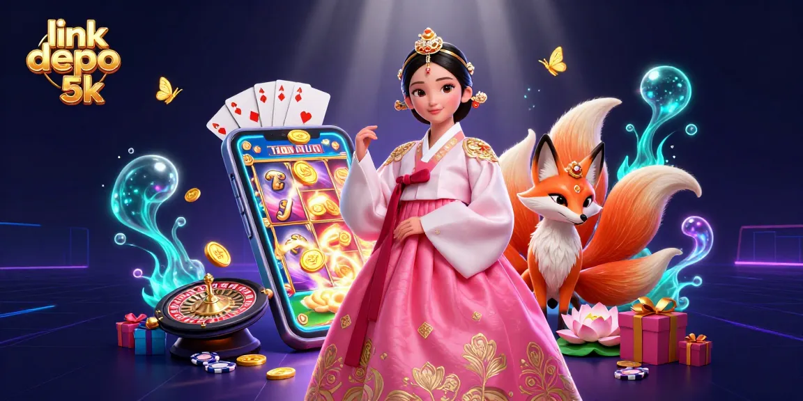 Play exciting slots with link depo 5k in a vibrant 3D casino illustration