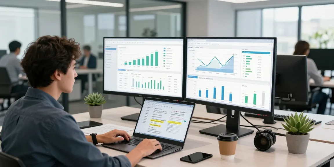 How Backlinks & Guest Posting Improve Organic Traffic through data analysis in a modern office.