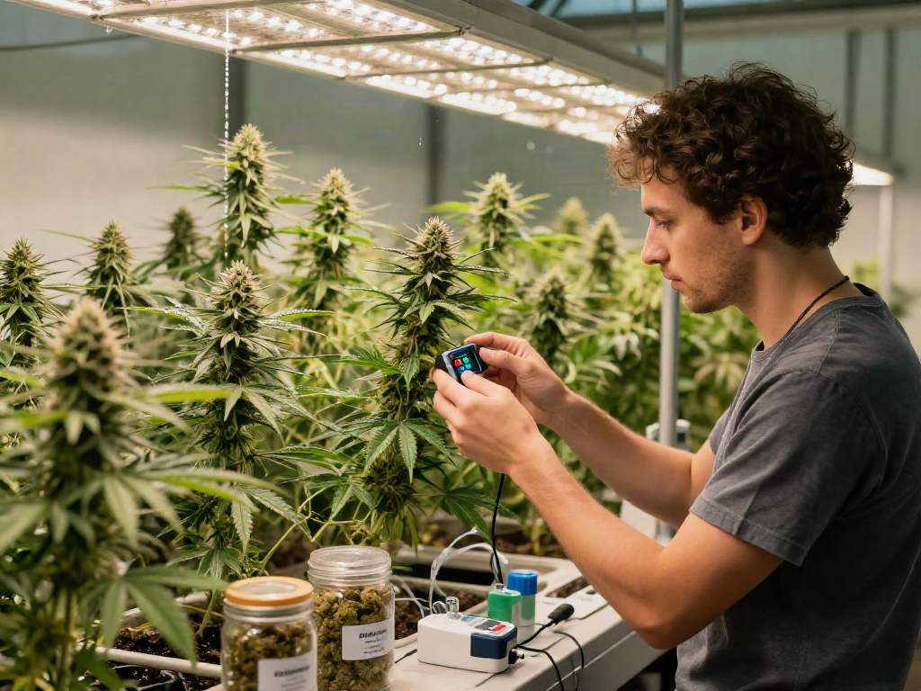 Healthy Bilbao Weed plants thriving in a vibrant indoor greenhouse, showcasing expert horticulture.