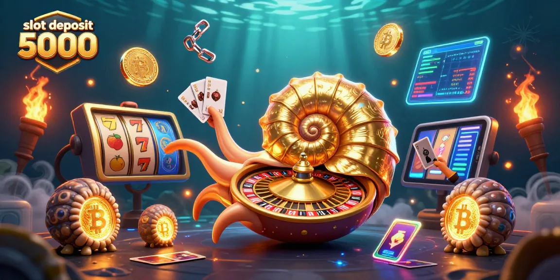 Experience the thrill of gaming with slot deposit 5000 in this vibrant 3D casino scene.
