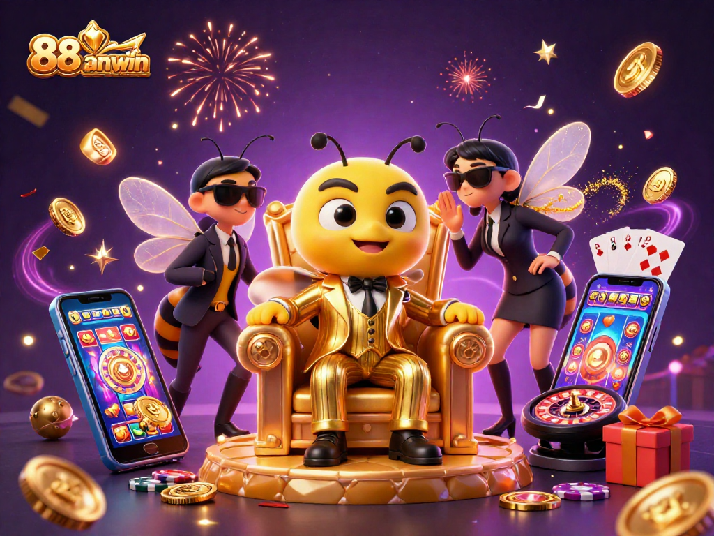 Experience the thrill of winning at 88wanwin with this vibrant 3D casino scene, featuring exciting slot elements.