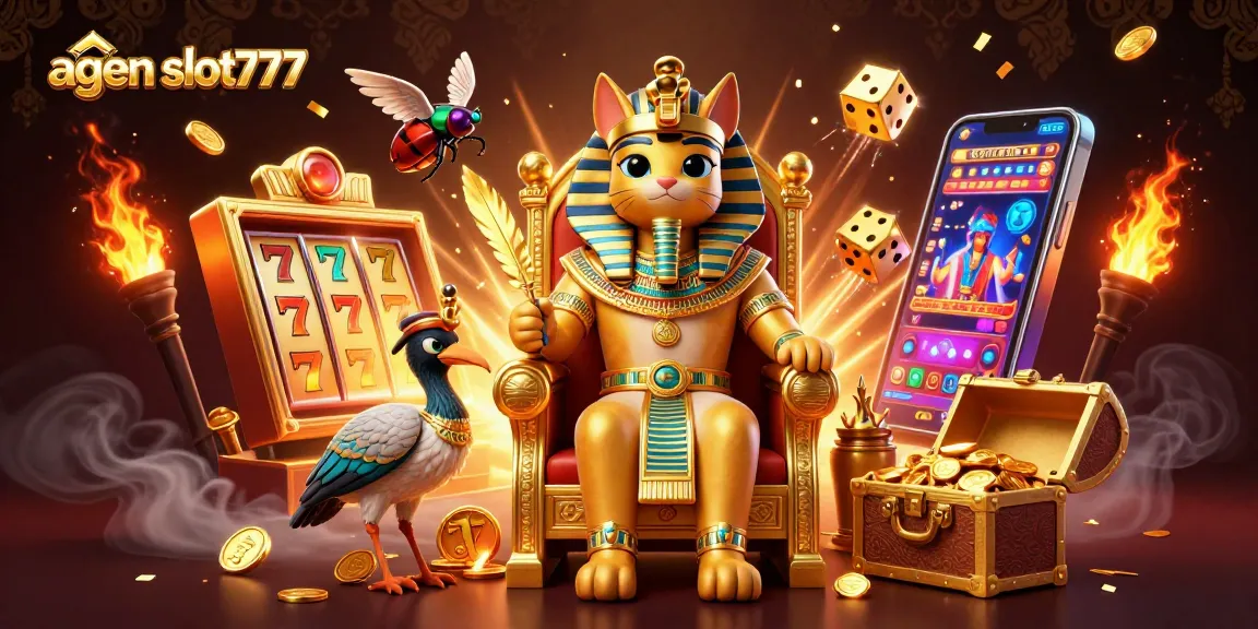 Experience thrilling jackpots with agen slot777 in dynamic 3D casino gaming illustration.