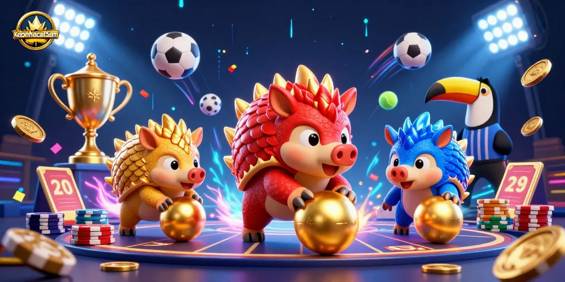 Engage in sports betting strategies with keonhacai5nam featuring dynamic pangolins and casino elements.