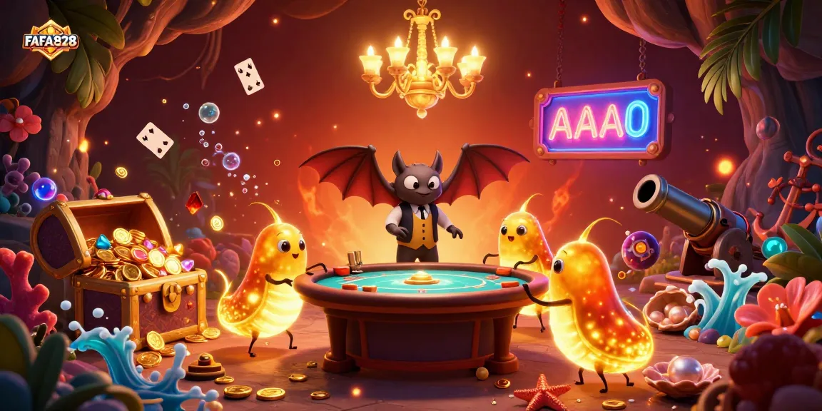 Engage in thrilling gameplay with FAFA828's unique casino atmosphere illuminated by bioluminescent glowworms.