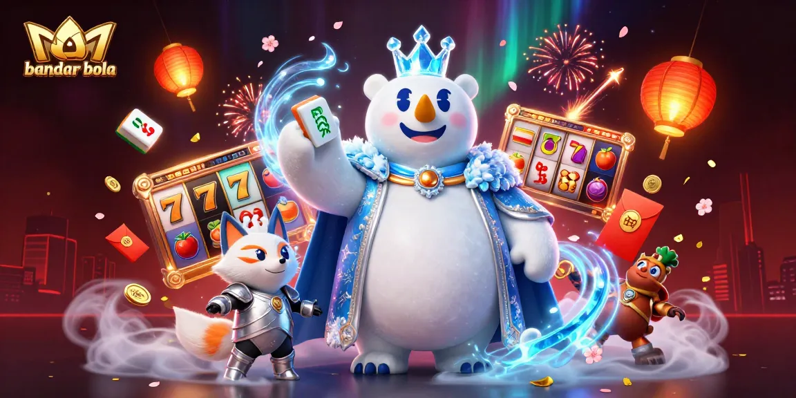 Play bandar bola with excitement in this detailed 3D casino illustration featuring slots and vibrant symbols.