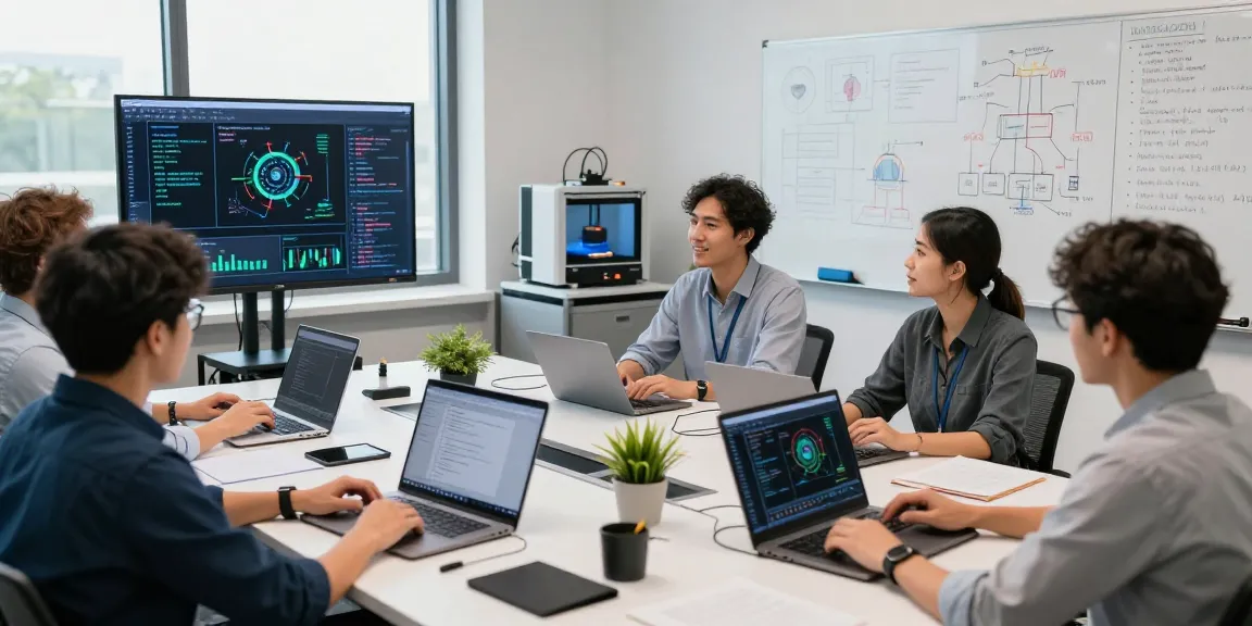 AI detector technology team collaborating on advanced algorithms