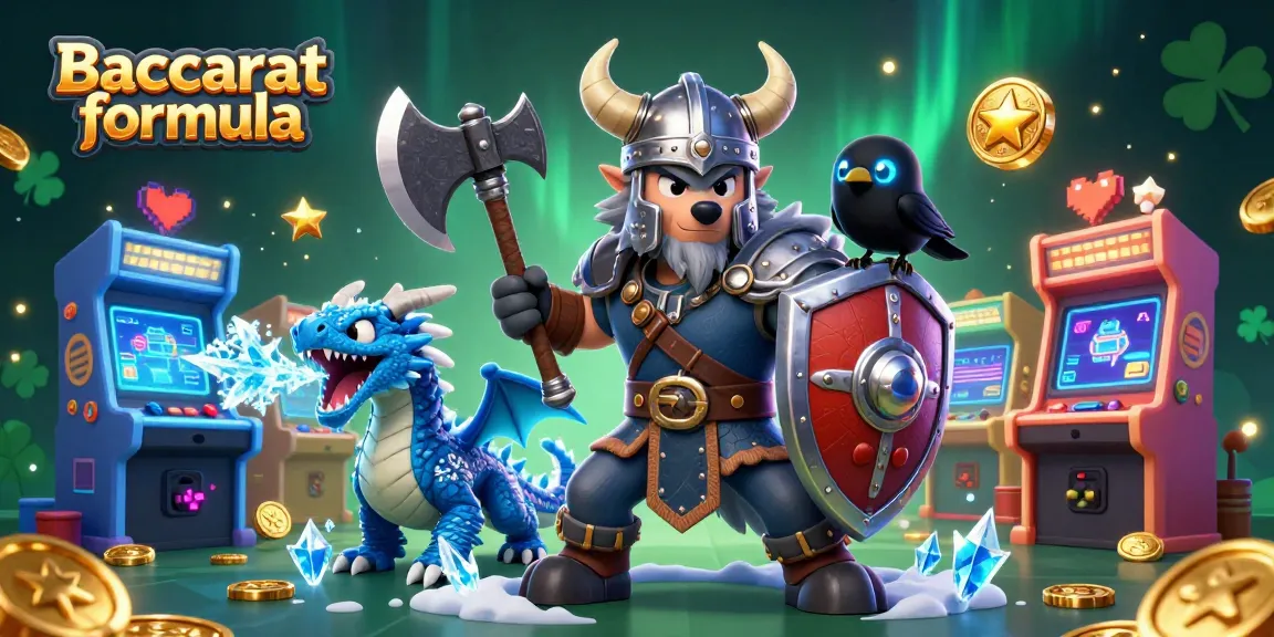 Engage in Baccarat formula strategies with a heroic Viking wolf, fierce dragon, and magical elements.