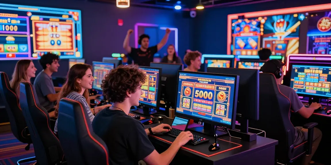 Engaging online community enjoying slot deposit 5000 in a digital casino atmosphere.