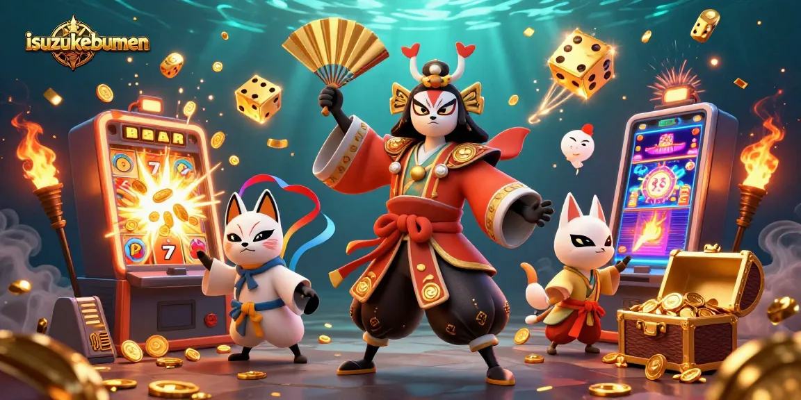 Spin to win with isuzukebumen's vibrant 3D casino scene filled with action and excitement.