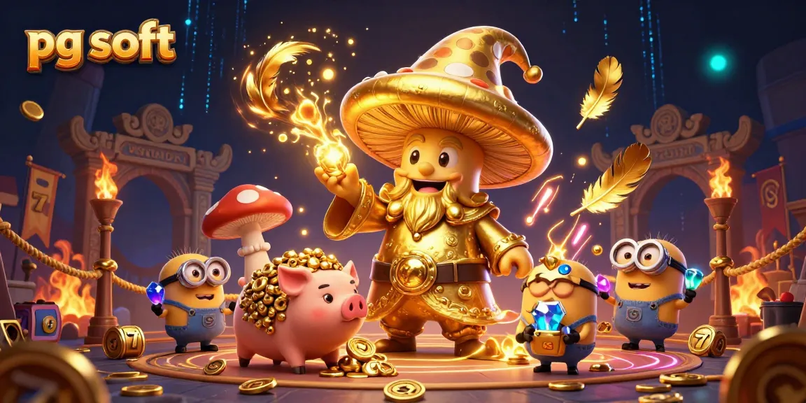 Engage with pg soft, where a golden mushroom wizard and friends cast treasure spells in an exciting slot adventure.