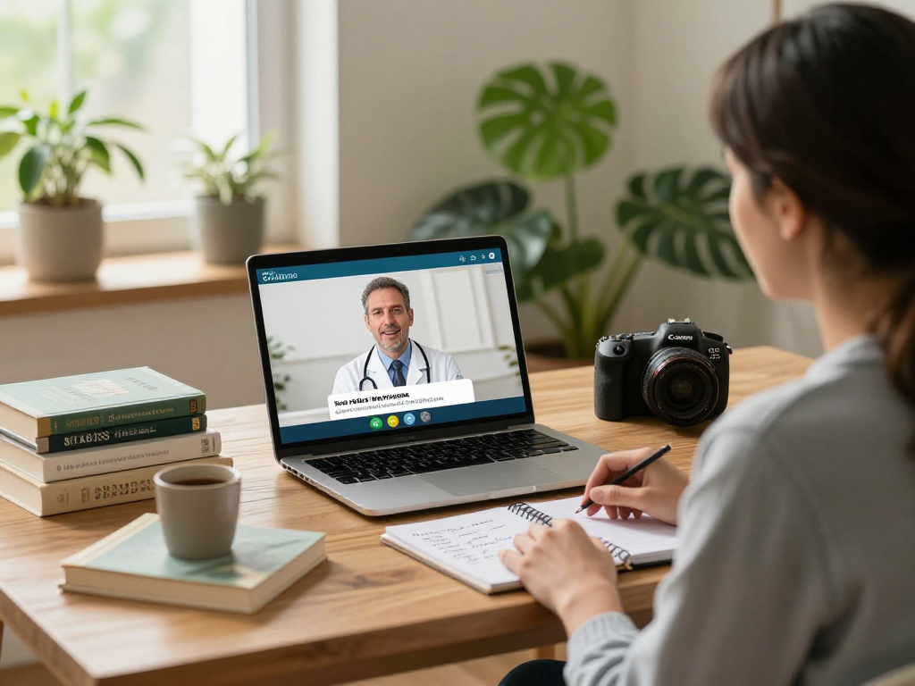 Patient discussing obtaining a medical marijuana card during a telehealth consultation.