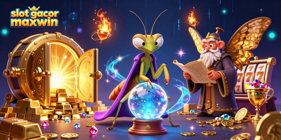 Engage in slot gacor maxwin excitement with vibrant characters and dazzling treasures in this rich casino scene.