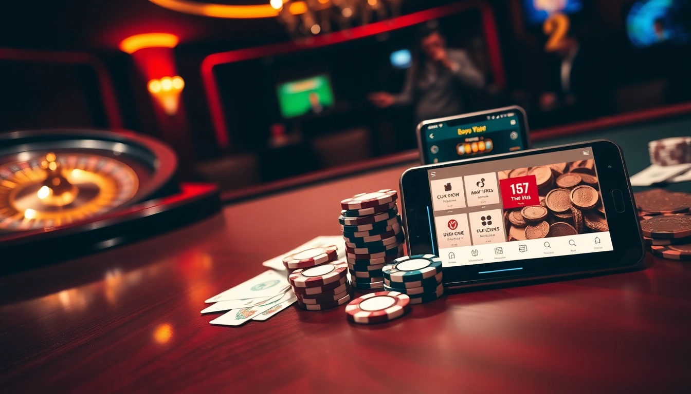 Engaging casino scene with poker chips and cards, highlighting the link 12bet for online gaming.