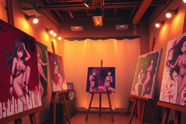 Intriguing anime sex art studio showcasing vibrant and artistic anime-themed creations.