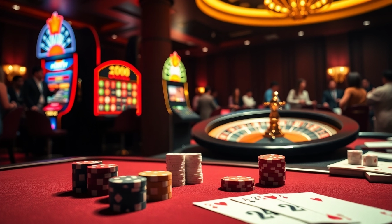 Experience the excitement of high-stakes gaming at trang chủ mg188 with vibrant casino visuals featuring cards and dice.