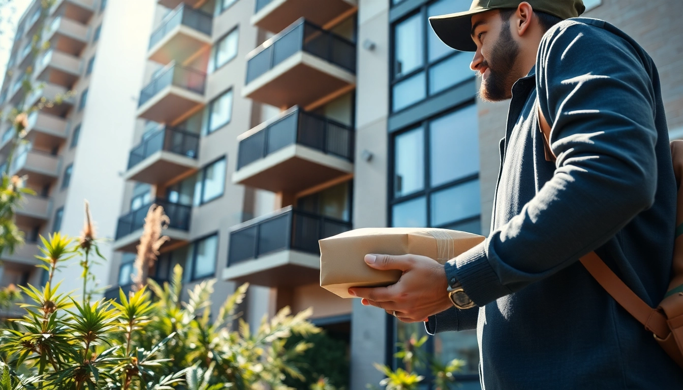 Fast and reliable fort lauderdale weed delivery service showcasing customer engagement in an urban setting.